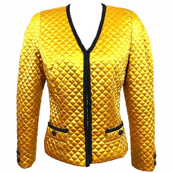Lisa Michaels Jackets & Blazers - LISA MICHAELS Gold & Black Quilted Overcoat Jacket